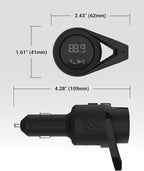BTFM9 FM Bluetooth Transmitter Car, Dual 12W USB-C and USB-A Charging Ports, Fast Type C Car Charger, Wireless Radio Bluetooth Adapter, Hands-Free Kit for Calls, Siri and Google Assistant