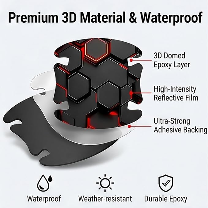 3D Texture Car Door Handle Protector ，Anti-Scratch Waterproof Paint Protection Film, Car Door Bowl Guard Sticker，Universal Vehicle Exterior Decoration Accessories (Red - A)
