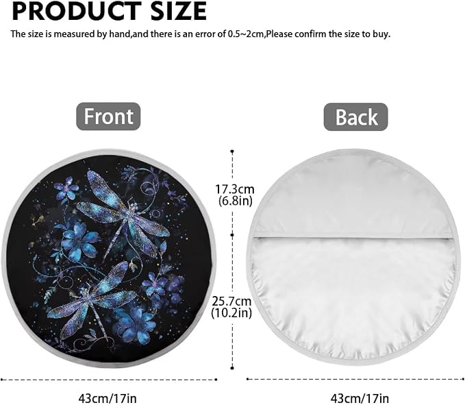 Steering Wheel Sun Shade Dragonfly Anti-Heat Steering Wheel Cover Women for Summer 17 inch Steering Wheel Sun Shield Blocking Sun and Heat Universal Fit for Most Cars SUV Trucks
