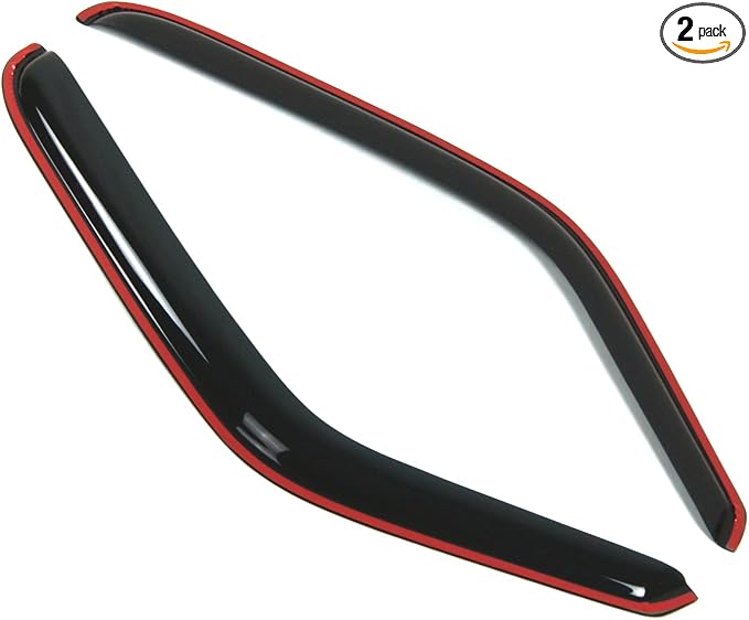 in-Channel Window Vent Visors Rain Guards Compatible with Ford Ranger 1993-2011 | Side Window Wind Deflectors Rain Shields | Smoke Tinted, 2 Pcs Set, DGWV-189i-2P