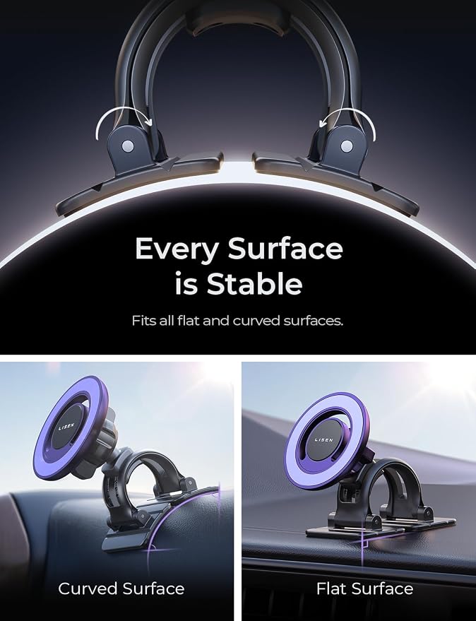 Fits MagSafe Car Mount Car Phone Holder,Strong Magnetic Phone Holder for Car Magsafe, Dashboard Vent iPhone 16 Car Mount Holder Car Accessories for iPhone 16 15 14 13 12 Pro Max,Purple Kits