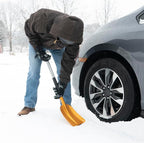 3-in-1 Emergency Shovel for Car or Truck, Foldable with Ice Scraper, Ice Brush, Compact Storage for Vehicle or Hiking, Use in Snow, Dirt, Ice, or Gravel