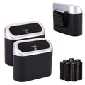 Mini Car Trash Can with Lid, Small Car Garbage Can, Cute Leakproof ABS Car Trash Bin, Car Accessories for Interior, Garbage Bin for Car, Home, Office with 120pcs Trash Bags Black/Silver