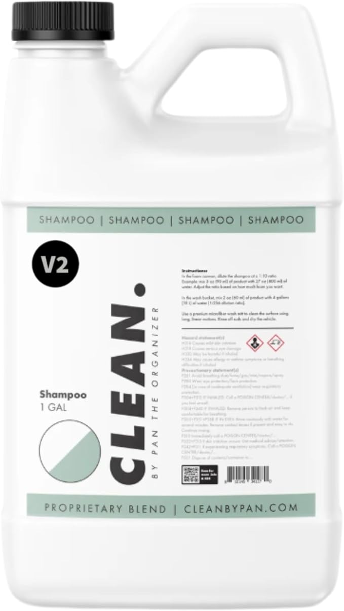 CLEAN. Shampoo V2 – 128oz | pH Neutral Car Wash Soap-Biodegradable, No PFAS, High Lubrication, No Residue, Safe on Coatings, Sealants, Waxes, Clay Lube, Bug Remover