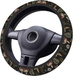 Vintage Mushroom Dragonfly Flower Steering Wheel Cover, Non-Slip Breathable Neoprene Steering Wheel Covers, Women Car Accessories Universal 15 Inch Fit Auto, Suvs, Truck
