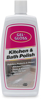 Gel-Gloss Home Kitchen & Bath Polish - Carnauba Wax Formulation, 16 oz. | High Shine Protective Coating, Removes Water Spots, Light Scratches & Stains, Restores Color & Shine