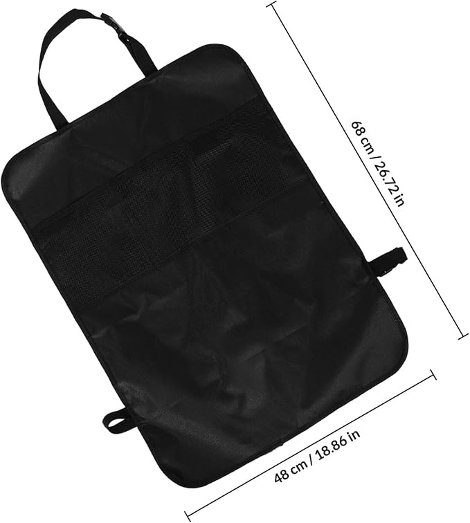 Car Seat Kick Mat and Backseat Hanging Storage Organizer with Side Pocket, Anti-kick Protection Pad for Vehicle Seat Back, Suitable for Travel and Family Cars