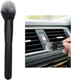 Car Detailing Brush, Curved Soft Bristles Auto Removal Dust Collectors, Universal Vehicle Dashboard, Air Conditioner Vents etc Interior Cleaning Tool Accessory (Long-Black/White)