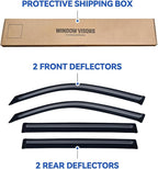 Window Visors Rain Guards for 2008-2016 Toyota Land Cruiser, Out-Channel Window Vent Wind Deflectors Visors Shades