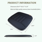 Car Seat Cushion Pad for Driving, Chair Cushion for Office/Truck with Memory Foam, Seat Cushion Comfortable and Durable Black | Memory Foam, For Driving, For Office/Truck, Comfortable and Durable