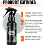 Luvio Car Glass Oil Film Remover with Cleaning Brush and Anti Fog Spray, Hydrophobic Rain Repellent for Windshield, Long Lasting Defogger for Car Windows, Mirrors, Helmets and Eyeglasses, 3.4Fl Oz
