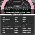 Pink Steering Wheel Cover, Diamond Leather Bling Steering Wheel Cover, Anti-Slip Steering Wheel Protector with Crystal Rhinestones for Women and Girl Fit 14.5-15 inch