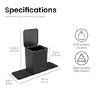 Mini Car Trash Can with Press Lid, 3L / 0.79 Gallon Small Garbage Bin, Foldable Leak-Resistant Design with Weighted Non-Slip Base for Car Floor & Center Console (Black)