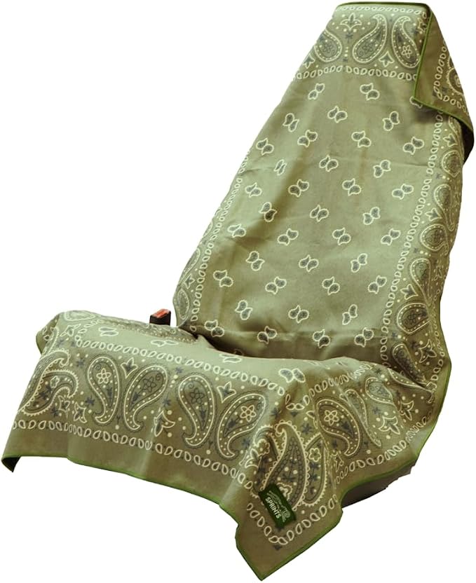 Athletic Running Towel, Full-Sized, Car Seat Cover - Performance Microfiber (Paisley Probs Green)
