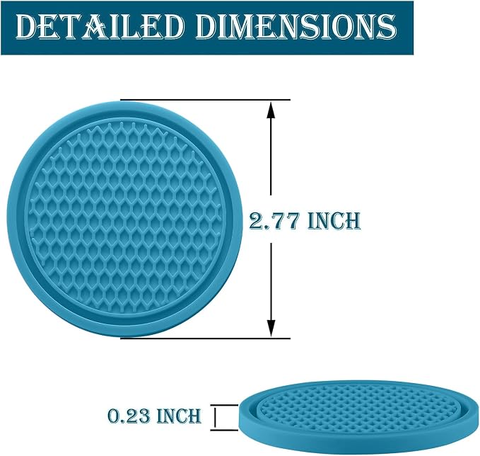 Car Cup Coaster, 4PCS Universal Non-Slip Cup Holders Embedded in Ornaments Coaster, Car Interior Accessories, Light Blue