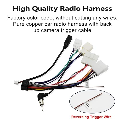 Android Car Stereo Wiring Harness for Toyota | 16Pin ISO Radio Wire Harness Stereo Antenna Kit,USB Connector&Reversing Cable Compatible with 2012-Above Toyota No JBL
