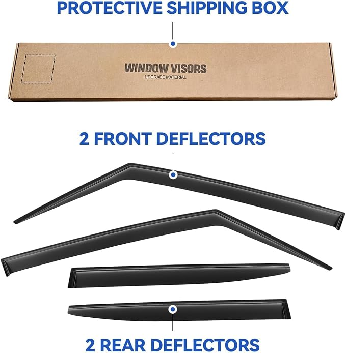 Window Visors Rain Guards Shield for Jeep Renegade 2015-2024, Out-Channel Window Vent Wind Deflectors Visors Shades for 15-24 Renegade