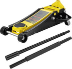 3 Ton Low Profile Floor Jack | Heavy-Duty Racing, Dual Pistons Quick Lift Pump, Lifting Range 3.35"-19.69"