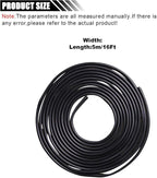 5M Car Entry Guard Protector - 5M No Glue Car Edge Guard - 16Ft Auto Trim Edge Protector (Black)