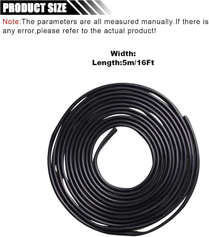 5M Car Entry Guard Protector - 5M No Glue Car Edge Guard - 16Ft Auto Trim Edge Protector (Black)