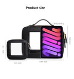 Clear Makeup Bags, TSA Approved Toiletry Bag with Zipper, Clear Makeup Organizer Large Fit Carry-on Travel Essentials,Clear Cosmetic Bags for Women Men (Large-Black)
