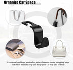 Car Seat Headrest Hook, 4PCS Vehicle Seat Back Hanger Storage Organizer for Handbag Purse Coat, Auto Interior Headrest Hook, Universal for SUV Automobile Truck (Black)