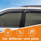 4Pcs Window Visor Rain Guard Deflector for Acura MDX 2014 2015 2016 2017 2018 2019 2020 2021 Chrome Trim Black