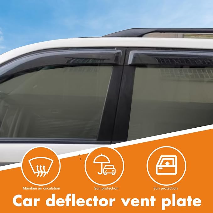 4Pcs Set Tape-On Rain Guards Window Visors for Acura TLX 2021-2024 Window Deflectors Black