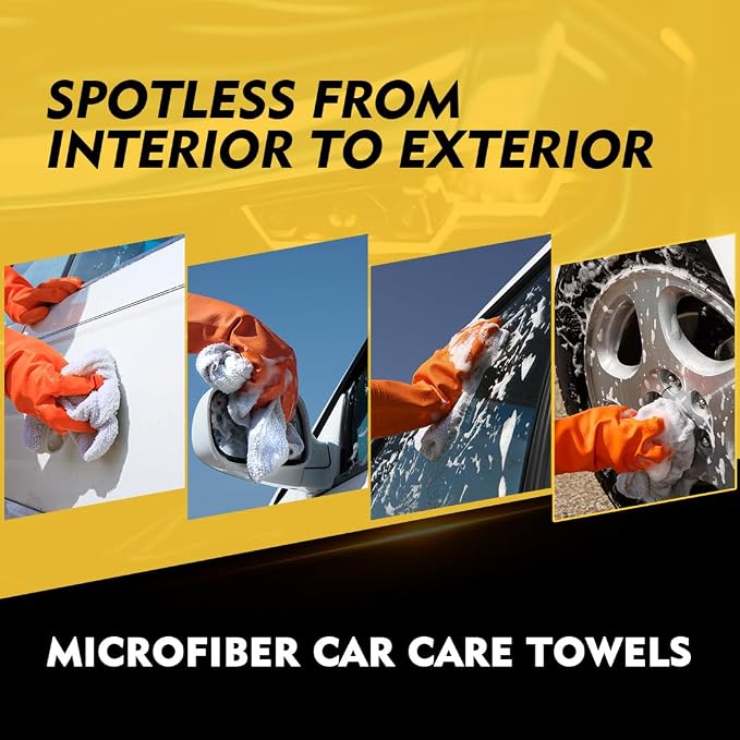 White Microfiber Cleaning Cloth 50 Pack, 12.5 x 12.5 inch Microfiber Towels for Cars, Ultra Absorbent Car Washing Cloth, Lint Free Streak Free Cleaning Rags for Car, Kitchen, and Window