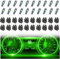 20PCS Car LED Dash Lights - Super Bright Instrument Cluster Light Bulbs with T5 37 74 LED Bulbs & Twist Lock Socket - Universal 12V L-ED Lights for Car Interior Accessories (Green)