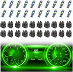 20PCS Car LED Dash Lights - Super Bright Instrument Cluster Light Bulbs with T5 37 74 LED Bulbs & Twist Lock Socket - Universal 12V L-ED Lights for Car Interior Accessories (Green)