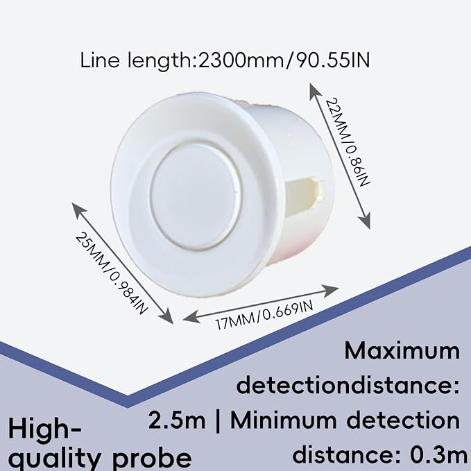 Backup Parktronic System Car Auto Vehicle Reverse with 8 Parking Sensors kit, LCD Display, Distance Detection (Meter/Foot Switchable), Buzzer Alarm and Voice Prompt Function（Gold