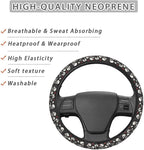 Skull Skeletons Love Dancing Steering Wheel Covers Anti-Slip Elasticity Car Accessories Steering Wheel Protector Universal 15 Inch for Cars SUV Vehicle Truck