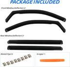 4PCS in Channel Rain Guards for 2008-2023 Dodge Grand Caravan, 2008-2016 Chrysler Town Country, 2009-2012 Volkswagen (VW) Routan, Vent Window Visors Shade, Window Deflectors