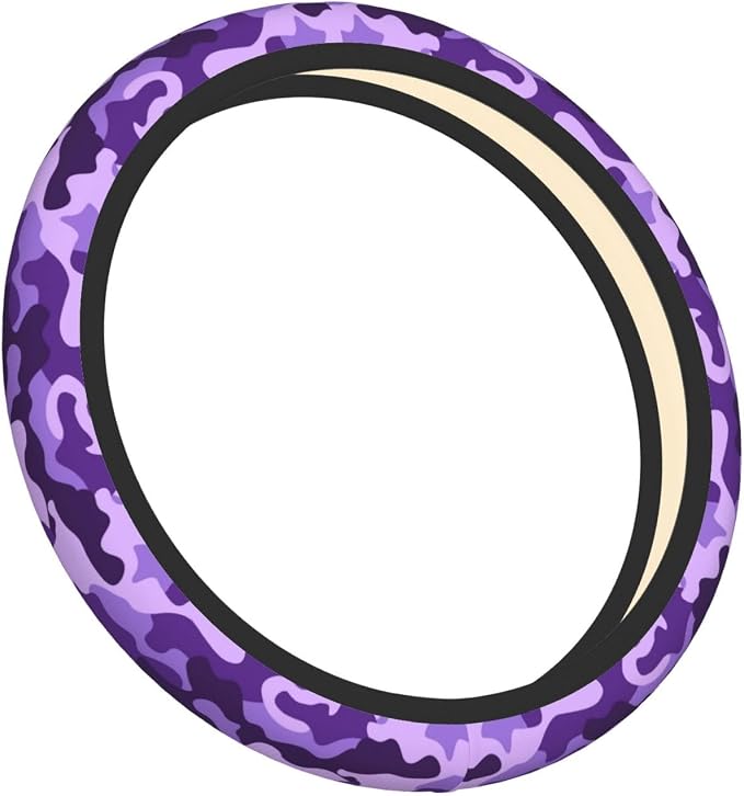 Purple Camo Steering Wheel Cover For Women Men Girls Car Accessories Decor Anti-Slip Neoprene Auto Steering Wheel Covers Protector Universal 15 Inch