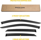 Rain Guards for 2021-2026 Hyundai Elantra, Out-Channel Window Visor Shields Vent Shade Deflector Wind Dark Smoke for 21-26 Elantra 2022 2023, Tape-On Outside-Mount, 4PCS