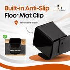 Car Trash Can Waterproof Vehicle Garbage Bin, Leakproof Anti Slip Floor Mat Clip Trash Bag Holder for Car, Truck, SUV, Van Portable Auto Trash Container with Stability Clips (Black with Cover, Small)