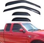 Window Rain Guards for 1997-2003 Ford F-150 & 1997-1999 F-250 Super/Extended Cab | Black Window Deflectors | Weatherproof, Easy Installation, Reduces Wind Noise | Sleek Design for Truck Protection