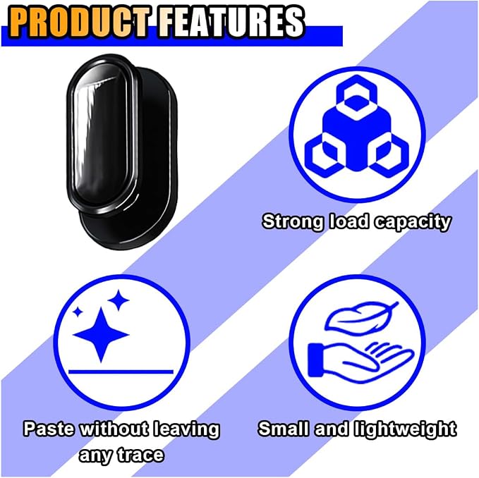 4 PCS Car Mini Hooks, Strong Self-Adhesive Backseat Hangers, Multifunctional Wall Hanging Hooks, Universal Hook Stickers for Key Charging Cable Earphone Car Interior Accessories (Glossy)