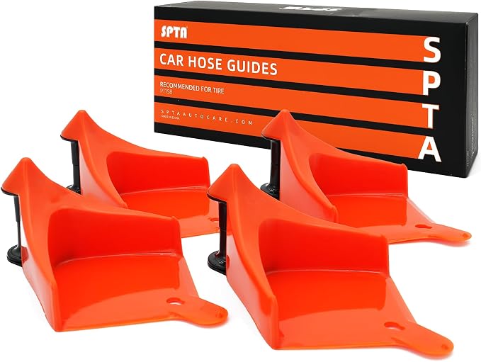 Car Hose Guide, 4pcs Automatic Plastic Hose Guides, Car Wheel Rolling System Tool, Preventing Stucking and Snagging Under Tires, for Car, Motorcycle and Truck Tires -HWPFC12-4