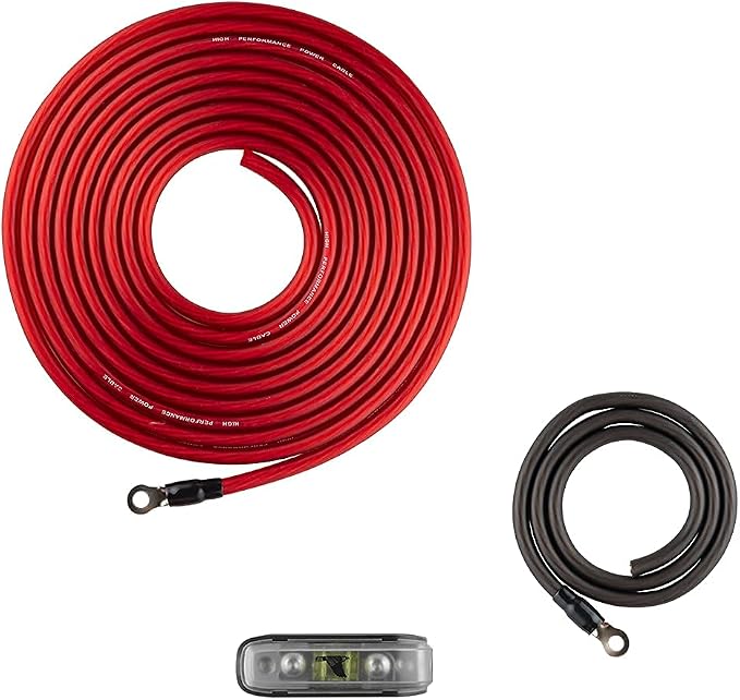 AK4 Complete 4 Gauge CCA Amplifier Installation Wiring Kit - Ampkit Helps Make Connections, Brings Power to Your Radio, Subwoofers, Speakers with Super Flex Wire - 1200W for 1 Amplifier