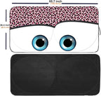 Windshield Sun Shade Car Sun Shade 2025 Pink Car Accessories for Women Shades for Front Window Girly Windshield Cover Sunshades for Summer Heat Portection(Pink Leopard, L)