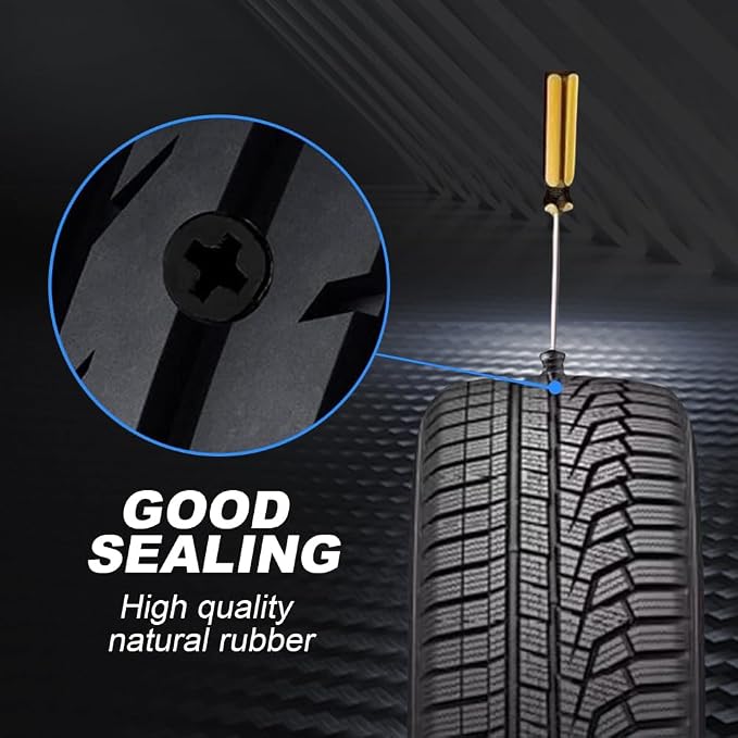 Tire Repair Rubber Nail Kit with 2 Sizes, Screw in Tire Plugs Rubber Screws, Tire Repair Screws for Tubeless Tires, Fast Emergency Tire Repair for Car Motorcycle Bike Truck (20 Pcs)