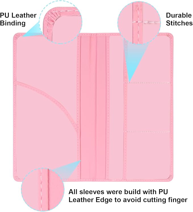 Car Registration and Insurance Holder, Car Accessories Vehicle Glove Box Car Organizer Women Car Accessories with Magnetic Shut for Cards, Essential Document, Driver License, Pink