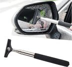 Car Rearview Mirror Wiper, American Flag Telescopic Auto Mirror Squeegee Cleaner, Glass Mist Cleaning Tool with Retractable 98cm Handle, Portable Car Windows Water Removal (Black/Black Flag)