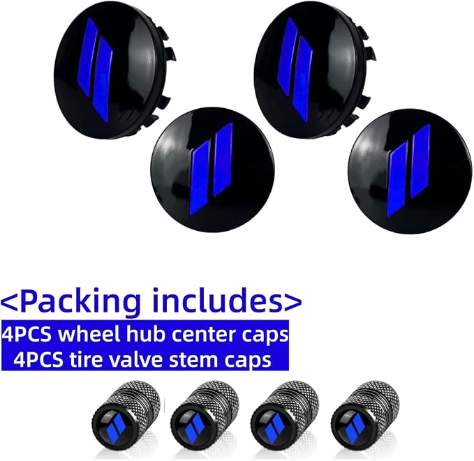 4pcs Wheel Center Cap 63mm/2.5 inches Slash Covers Hub Cap Compatible with Dodge Charger Challenger Durango Hornet Dart R/T SRT Magnum Nitro Journey Caliber Avenger and Ram (Blue)