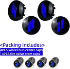 4pcs Wheel Center Cap 63mm/2.5 inches Slash Covers Hub Cap Compatible with Dodge Charger Challenger Durango Hornet Dart R/T SRT Magnum Nitro Journey Caliber Avenger and Ram (Blue)