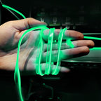 EL Wire LED Strip Lights, USB Auto Neon Light Strip with Sewing Edge, 16FT Electroluminescent Car Ambient Lighting Kit with Fuse Protection, Car Decoration Accessory (Green/16FT)