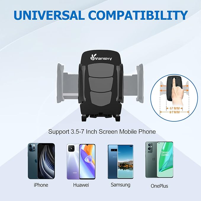 Car Phone Holder Mount, 3-in-1 Universal Cell Phone Holder Car Air Vent Holder Dashboard Mount Windshield Mount Fit for iPhone 17 16 15 14 13 Pro Max, Samsung S24 S23 LG Sony and More