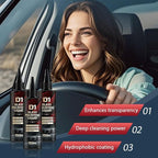 D1 Glass Polishing Liquid, 2025 New Car Glass Oil Film Remover and Auto Scratch Repair Compound, Car Glasses Polishing Compound, Anti-Fog Hydrophobic Coating Spray with Sponge (black-2pcs)